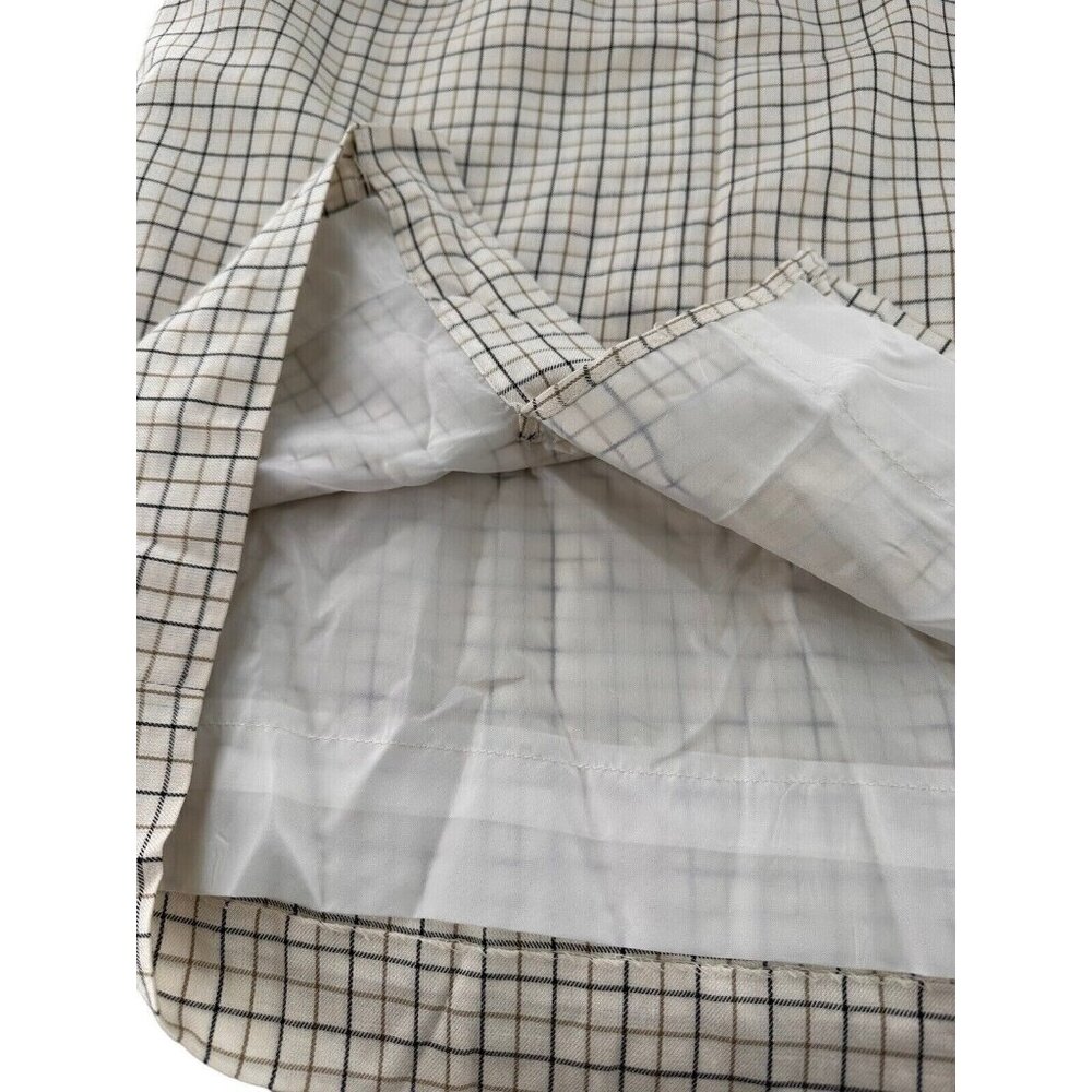 Vtg Liz Claiborne Beige Black Checkered Rayon Midi Skirt Size 12 Academia Money - Picture 8 of 13